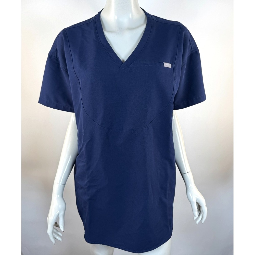 FIGS Halle V-Neck Tunic Scrub Top Women XL EUC Short Sleeve Stretch Pockets
